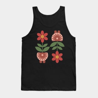 Terracotta Folk Art Floral Tank Top